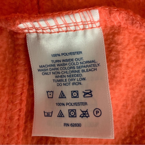 Lands End Orange Long Sleeve Zip Neck Fleece - Picture 12 of 14